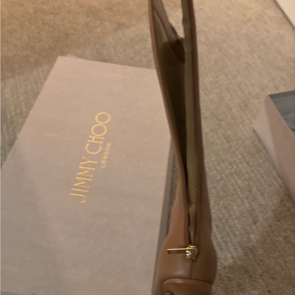 Jimmy Choo Tan Agathe biscuit Boots size 36.5 6.5 worn once comes with box/bags - Picture 8 of 10